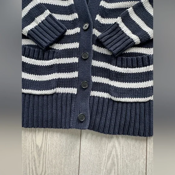J. Crew Women Navy and White Textured Knit 100% cotton - Picture 5 of 9